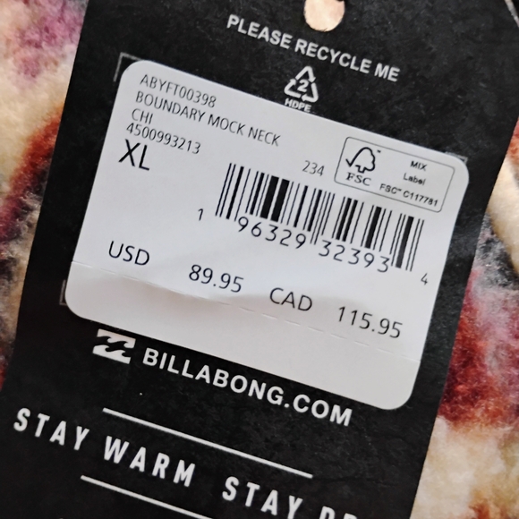 BILLABONG NEW Boundary Mock Neck Fleece - Picture 14 of 15